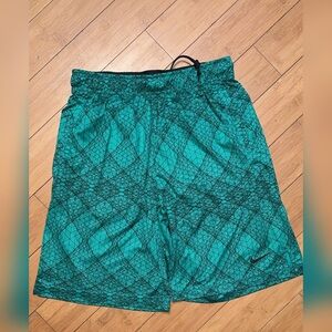 Nike Black and Green Dri-FIT Shorts